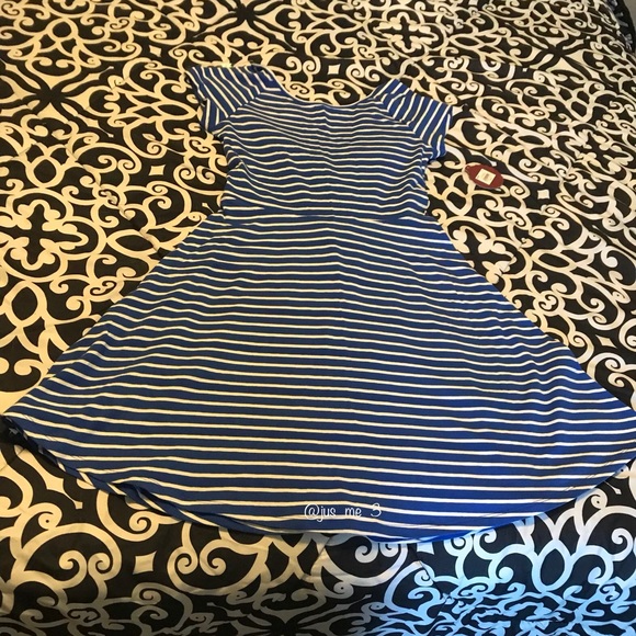 SO Dresses & Skirts - SO Blue & White Stripe Dress Medium HP 💜 🚨2/$20